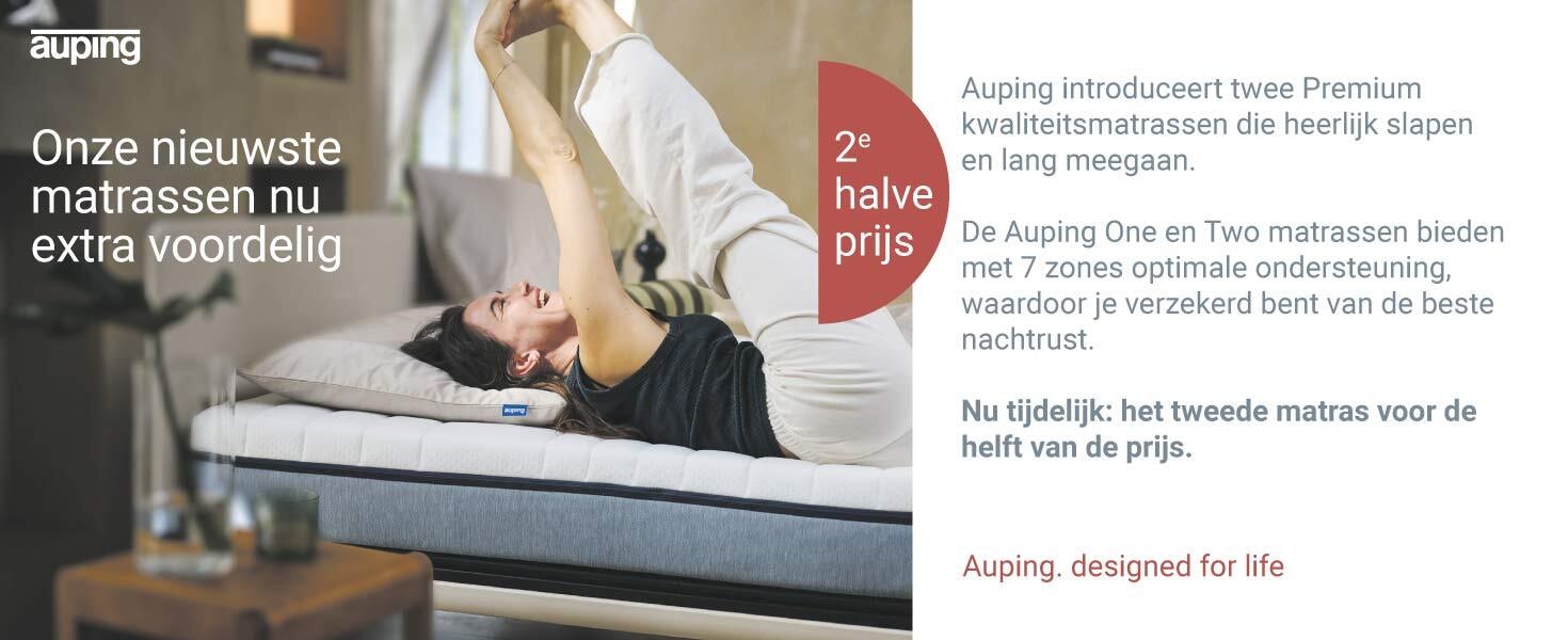Auping One Two matrassen 2e halve prijs bij beddenwinkel Profita